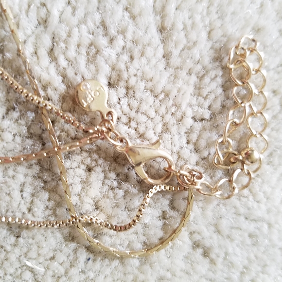 Loft Two Strand Gold tone Necklace - Picture 7 of 8